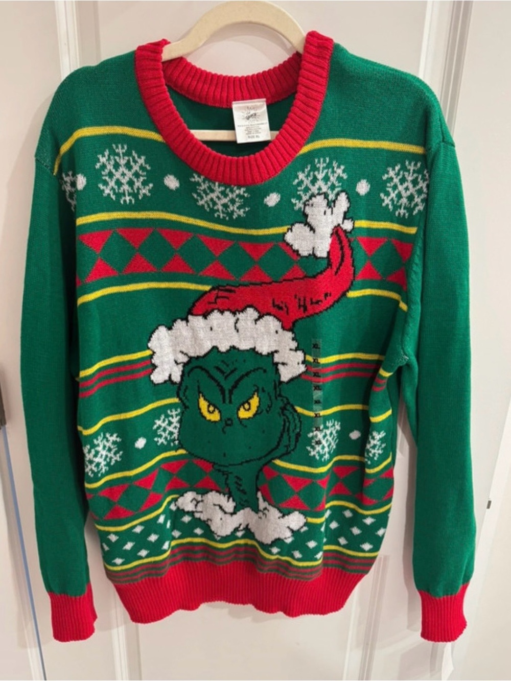 NWT Dr. Seuss The Grinch Ugly Christmas Sweater XL Kohl's Green